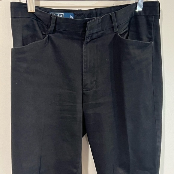 Men’s Polo Ralph Lauren Perfect Chino 32W 32L Navy Flat Front Slacks Pants EUC - Picture 3 of 6